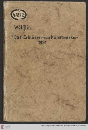 Band 1: Bibliothek der Kunstgeschichte: Das Erklären von Kunstwerken