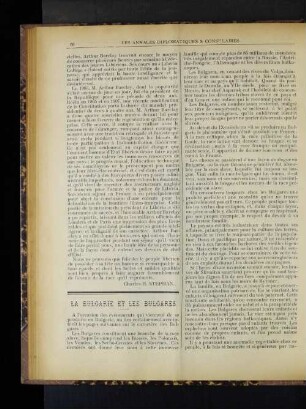 La Bulgarie et les Bulgares