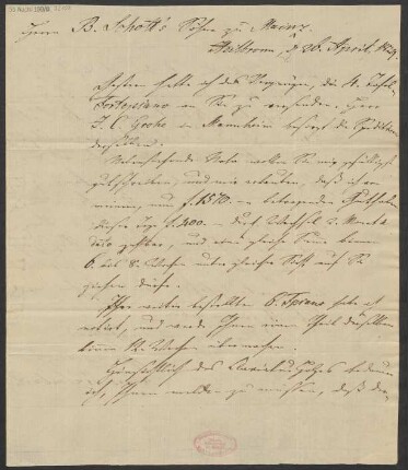 Brief an B. Schott's Söhne : 26.04.1829