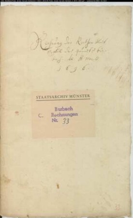 Rechnung der Renten und Gefälle des Grundes Burbach für das Jahr 1696