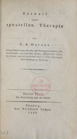 Theil 1: Die Entzündung und die Fieber