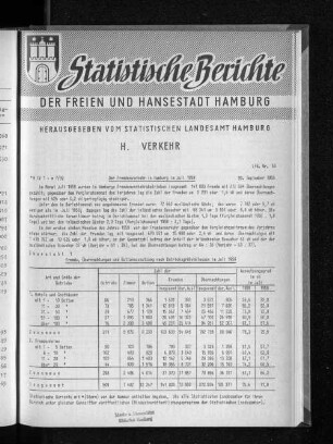 Der Fremdenverkehr in Hamburg im Juli 1959 : Lfd. Nr. 53