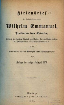 Hirtenbrief ..., 18