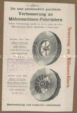Verbesserung an Mähmaschinen-Rädern