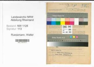 Entnazifizierung Walter Ruessmann , geb. 18.12.1913 (Polizist)