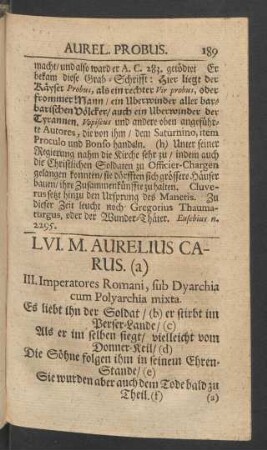 LVI. M. Aurelius Carus. (a)