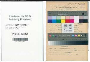 Entnazifizierung Walter Plume , geb. 26.06.1906 (Ingenieur)