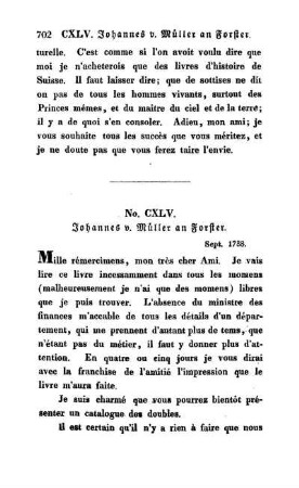 No. CXLV. Johannes v. Müller an Forster