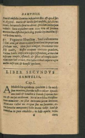 Liber Secundus Samuelis.