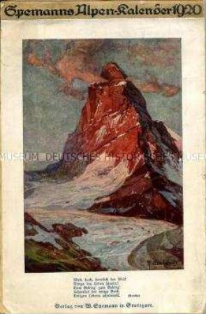 Abreißkalender mit Gebirgsmotiven für das Jahr 1920
