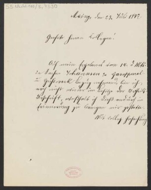 Brief an Jakob Josef Zuckmayer und Jakob Josef Zuckmayer : 23.07.1897