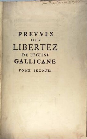 Preuves des libertez de l'église gallicane, 2