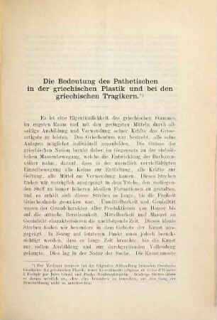 Die Bedeutung des Pathetischen in der griechischen Plastik und bei den griechischen Tragikern