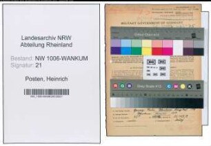Entnazifizierung Heinrich Posten , geb. 03.10.1902 (Landwirt)
