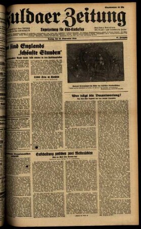 Ausgabe vom Freitag, den 13. September 1940.