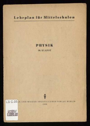 1956: Physik : 10. Klasse