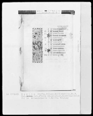 Lateinisches Stundenbuch — Teilbordüre, Folio 5verso