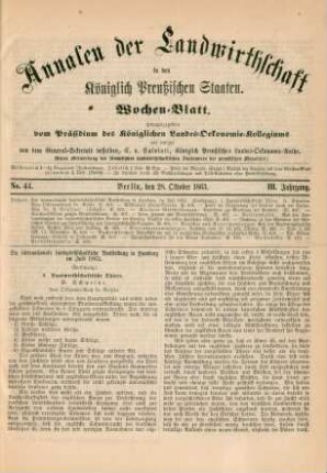 No. 44. Berlin, den 28. Oktober 1863. III. Jahrgang.