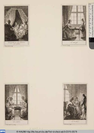 Oben links: Occupation des Dames - Les visites
