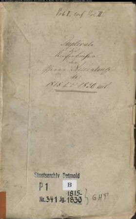 Kirchenbuchduplikate der katholischen Gemeinde Neuenheerse, Kreis Warburg (GHT 1815-1830) (Gemeinde: Katholische Gemeinde Neuenheerse)