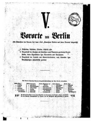 V. Vororte von Berlin