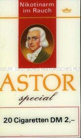 Werbeschild für "Astor Special"-Zigaretten
