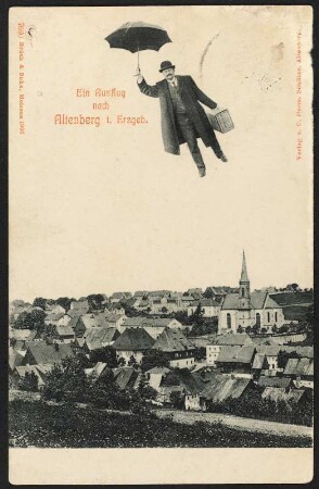 Ein Ausflug nach Altenberg im Erzgebirge : Altenberg. Ortsübersicht - Fliegender Mann