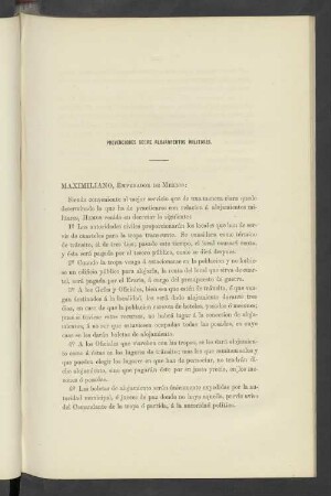 Prevenciones Sobre Alojamientos Militares