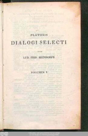 Vol. 1: Platonis Dialogi Quattuor : Lysis. Charmides. Hippias Maior. Phaedrus