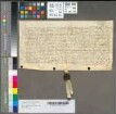 Goessen Stecke und Johann van den Loe regeln eine finanzielle Angelegenheit: Goessen Stecke, Erbmarschall von Kleve, bekundet, Herrn Johann van den Loe, Ritter, sein Drittel der Kaernespeyen (Kaeruespeyen? Karpfenschleuse??) und der Fischereien gegenüber Perrich (Werrich? oder Rheinberg?) (tegen Berick (Verick?)) gelegen mit allem Zubehör erblich verkauft zu haben; dem vorg. Johann van den Loe gehören bereits zwei Drittel. Stecke hat vermittels Stecks Diener Hermann Merwyck von Johann van den Loe den Kaufpreis von 550 rheinischen Goldgulden bekommen; diese 550 Goldgulden bringt Merwyck zu Jacob von Hackfort (Hackfoirt) und dessen Ehefrau Lutgerd von Raesfeld, um dort einen Brief von 550 Goldgulden auszulösen. Aus dem gekauften Drittel der Kaeriaespeyen wird Johann van den Loe 33 Goldgulden jährlicher Rente erheben; vorher haben Jacob von Hackfort und seine Frau Lutgard von Raesfeld diese Rente bezogen, jetzt haben sie van den Loe den Brief übertragen und übergeben. Diese Rente von 33 Goldgulden wird Johann von dem Loe solange beziehen, bis die vestinghe (Beglaubigung?) geschehen ist und dazu das vorg. Drittel der Kaeruespeyen von [Ansprüchen der] Allit Pijssen und Heinrich Pijssen und von allen anderen Lasten befreit ist, was Stecke gelobt. Johann van dem Loe soll wiederum Goessen Stecke seinen Brief über 1.000 Goldgulden übergeben, in dem Stecke Johann van dem Loe seinen Zehnten zu Hiesfeld (hijstuelt) und den oben genannten Brief von 550 Goldgulden und den 33 Goldgulden auf Jacob van Hackfort und seine Frau Lutghert sprechend versetzt hat. die dan gegeuen to Inden Jair onsses heren dusent vierhondert virIndseuentich op den neisten maennendaich na Inuentioniß ste crucis 1474 Mai 9
