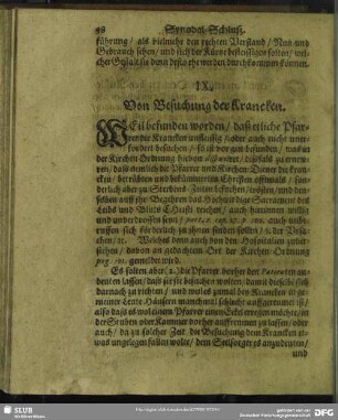 IX. Von Besuchung der Krancken