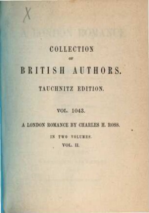 A London romance : in two volumes, 2