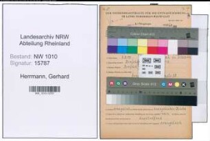 Entnazifizierung Gerhard Herrmann , geb. 08.03.1905 (Telegr.Werkmeister)