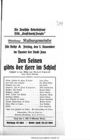 Den Seinen gibts der Herr im Schlaf