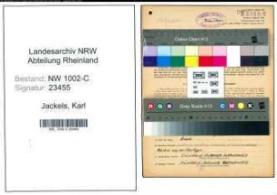 Entnazifizierung Karl Jackels, geb. 30.07.1895 (Arbeiter)
