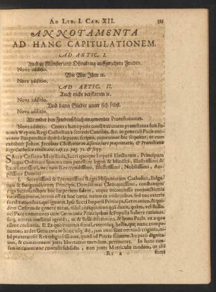 Annotamenta Ad Hanc Capitulationem.