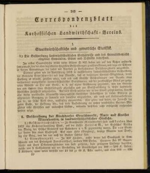 Correspondenzblatt des Kurhessischen Landwirthschaft-Vereins