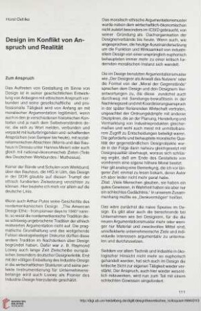 Design im Konflikt von Anspruch und Realität