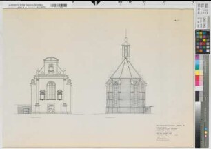 Münster (Münster) ev. Universitätskirche (ehem. Observantenkirche) Giebel- und Choransicht 1963 1 x 100 59,5 x 83,5 kol. Pause Staatshochbauamt für die Universität Münster 19.08