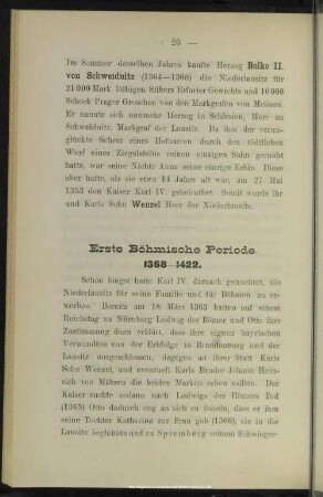 Böhmische Periode 1368 - 1422