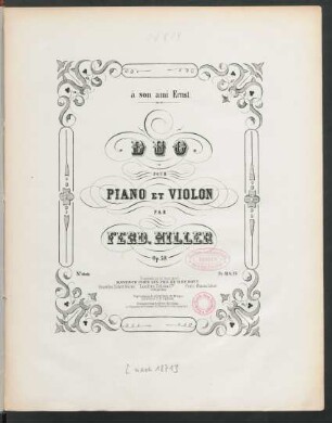 Duo pour piano et violon : op. 58