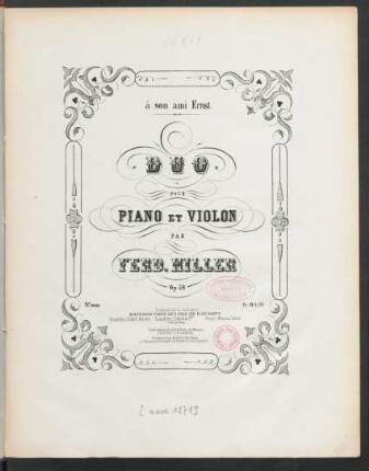 Duo pour piano et violon : op. 58