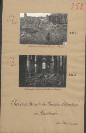Inneres der zerstörten Kirche von Longwy