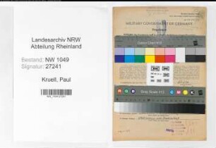 Entnazifizierung Paul Kruell , geb. 22.10.1903 (Bahnsekretaer)
