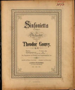 Sinfonietta (D-Dur) für Orchester : op. 80