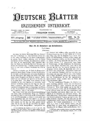 Chr. Fr. D. Schubart als Schulmann : (Fortsetzung)