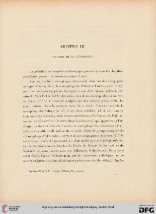 Chapitre VII: Histoire de la nécropole