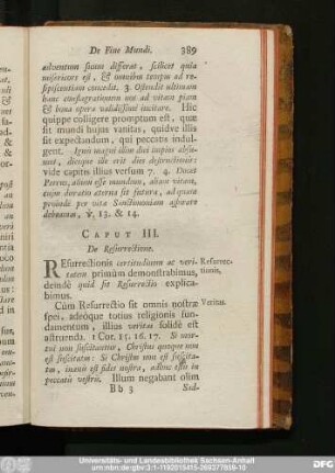Caput III. De Resurrectione.