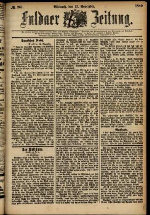 Ausgabe vom Mittwoch, den 13. November 1889.