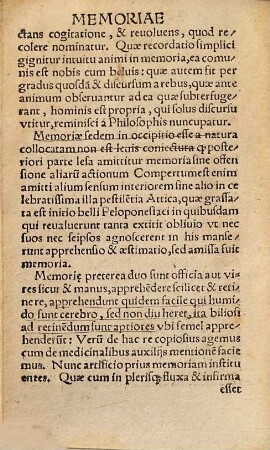 De Memoria artificiali, et naturali